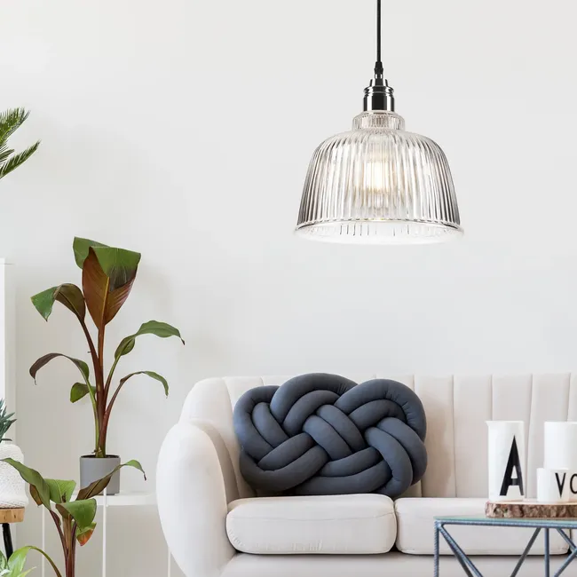 Lampa wisząca Asta srebrna E27 Lamkur