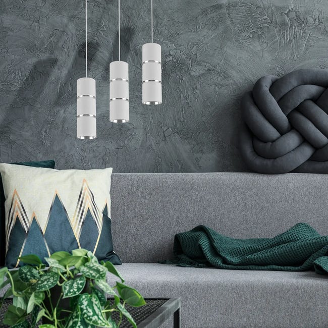 Lampa wisząca Bamboo biało-srebrna GU10 Goldlux