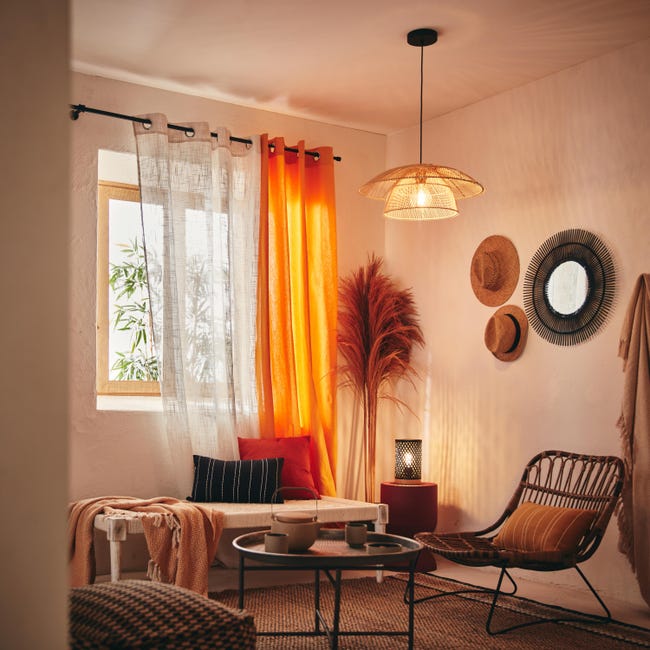 Lampa wisząca Banili czarna bambus E27 Inspire
