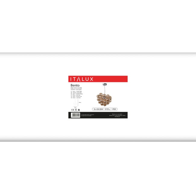 Lampa wisząca Bento pomarańczowa G9 Italux