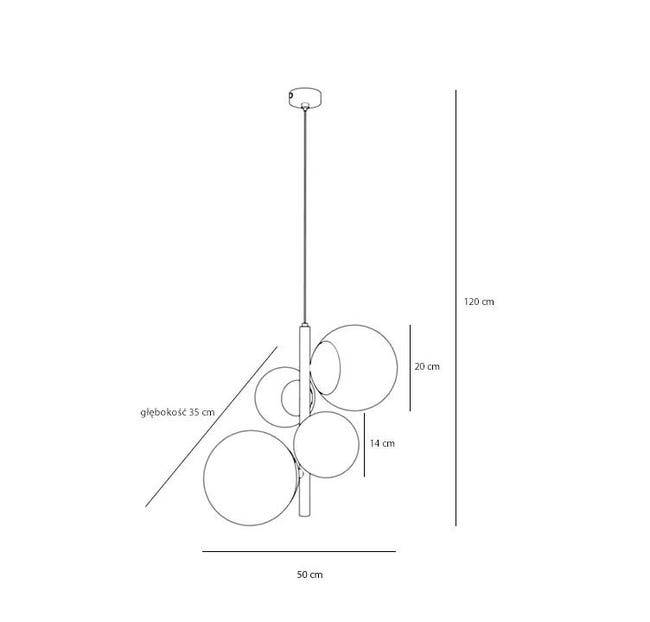 Lampa wisząca Bloom złota multicolor 4 x G9 Aldex