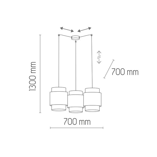 Lampa wisząca Boho czarna z rattanem 3 x E27 TK Lighting