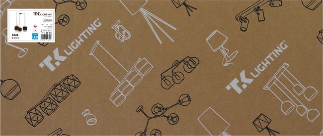 Lampa wisząca Boho czarna z rattanem 3 x E27 TK Lighting