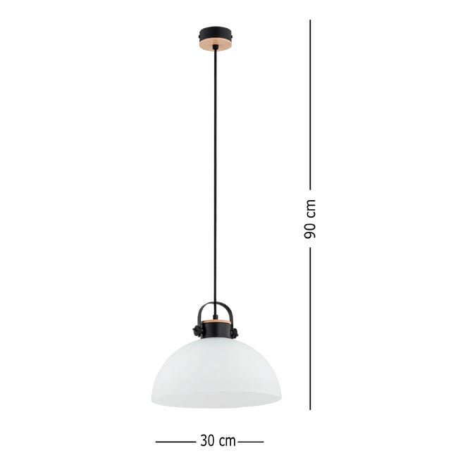 Lampa wisząca Bolo czarno-biała E27 Alfa