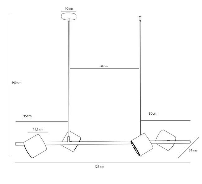 Lampa wisząca Bot biała 4 x AR111 Aldex