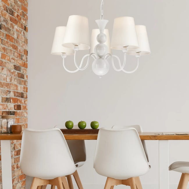 Lampa wisząca Bouli biała 5 x E27 Lamkur