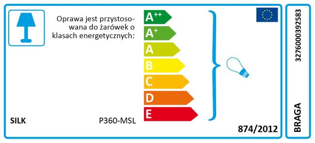 Lampa wisząca Braga srebrna E27