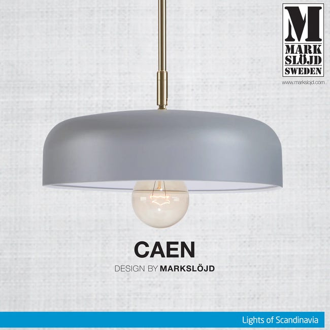 Lampa wisząca Caen szaro-złota E27 Markslojd