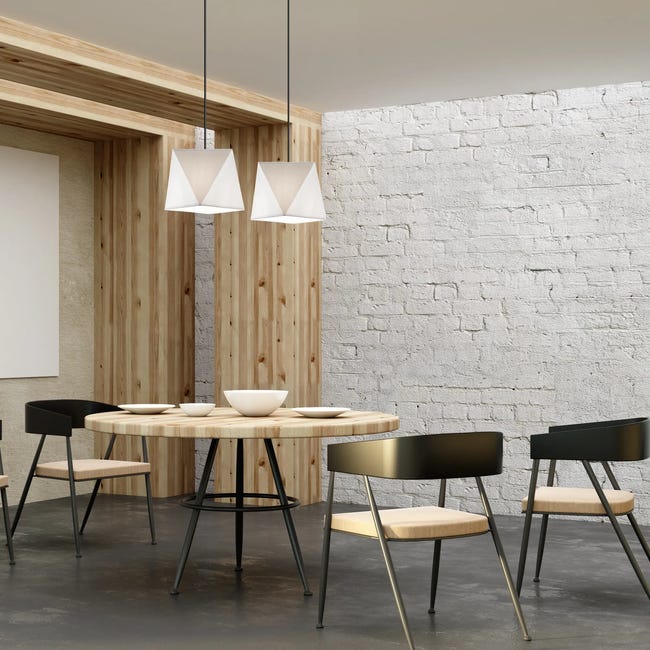 Lampa wisząca Carla czarno-biała 2 x E27 Lamkur