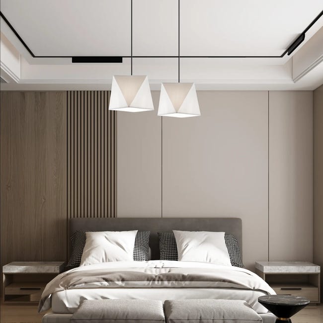 Lampa wisząca Carla czarno-biała 2 x E27 Lamkur