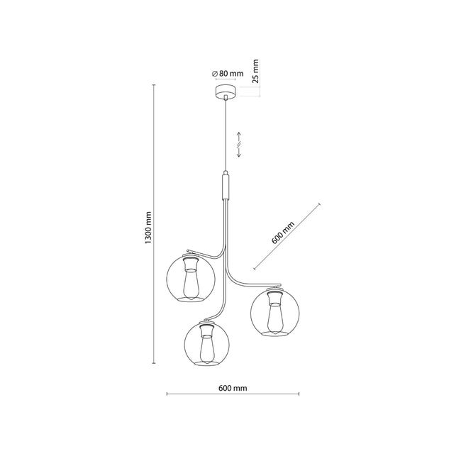 Lampa wisząca Cesar czarna 3 x E27 Tk Lighting