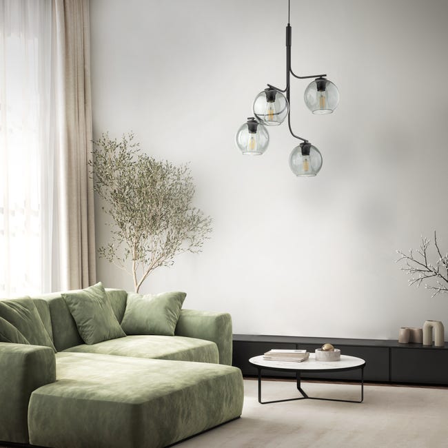Lampa wisząca Cesar czarna 4 x E27 Tk Lighting