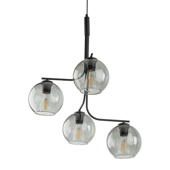 Lampa wisząca Cesar czarna 4 x E27 Tk Lighting