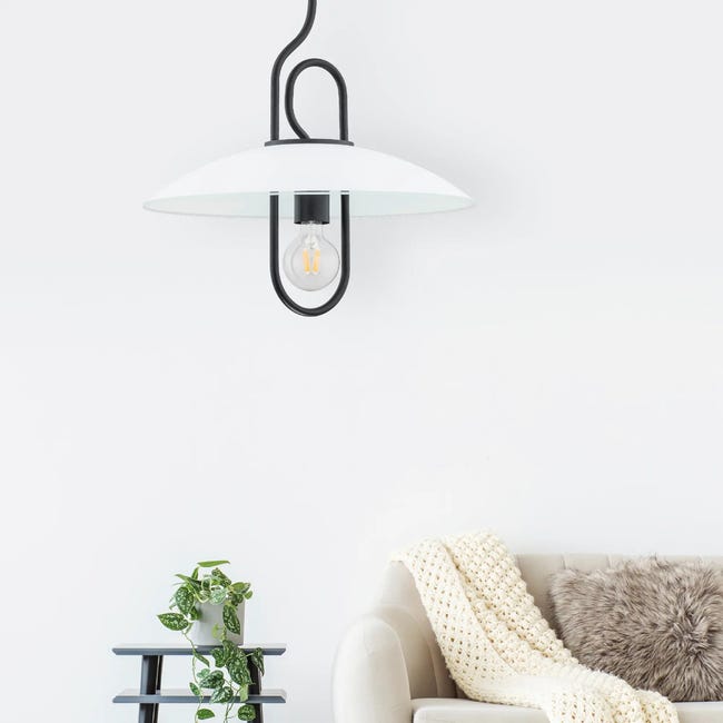 Lampa wisząca Chee Black biało-czarna E27 Alfa
