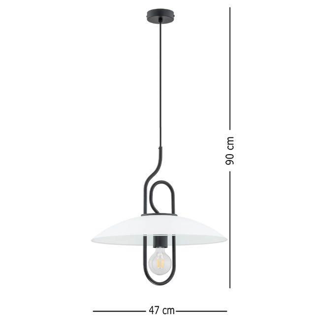 Lampa wisząca Chee Black biało-czarna E27 Alfa