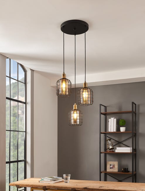 Lampa wisząca Chisle czarna 3 x E27 Eglo