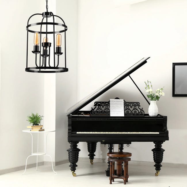 Lampa wisząca Constantine czarna 3 x E27 Lamkur