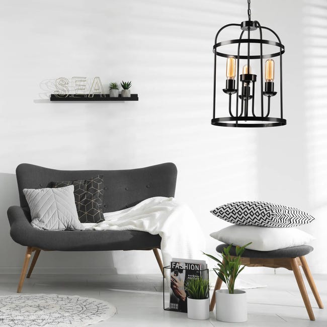 Lampa wisząca Constantine czarna 3 x E27 Lamkur
