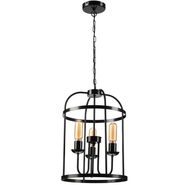 Lampa wisząca Constantine czarna 3 x E27 Lamkur