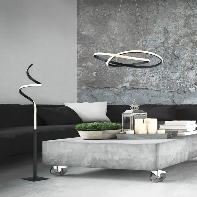 Lampa wisząca Course czarna LED Trio Lighting Inter