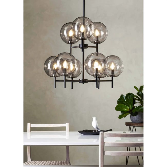 Lampa wisząca Crown czarna 9 x E14 Markslojd