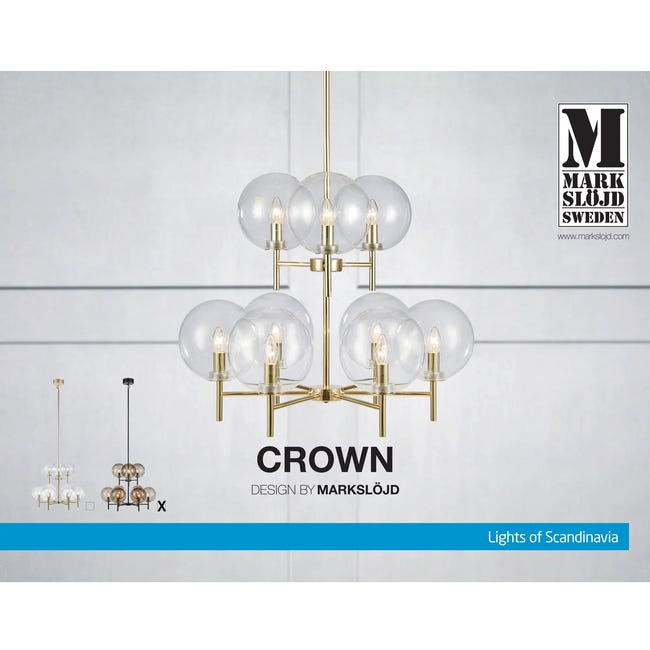 Lampa wisząca Crown czarna 9 x E14 Markslojd