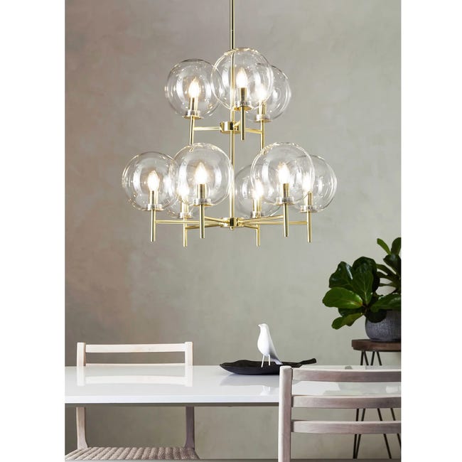 Lampa wisząca Crown złota 9 x E14 Markslojd