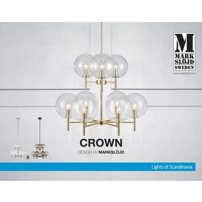 Lampa wisząca Crown złota 9 x E14 Markslojd