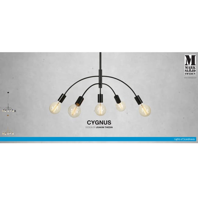 Lampa wisząca Cygnus czarna E27 Markslojd
