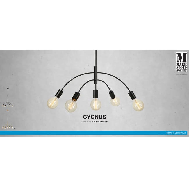 Lampa wisząca Cygnus złota E27 Markslojd