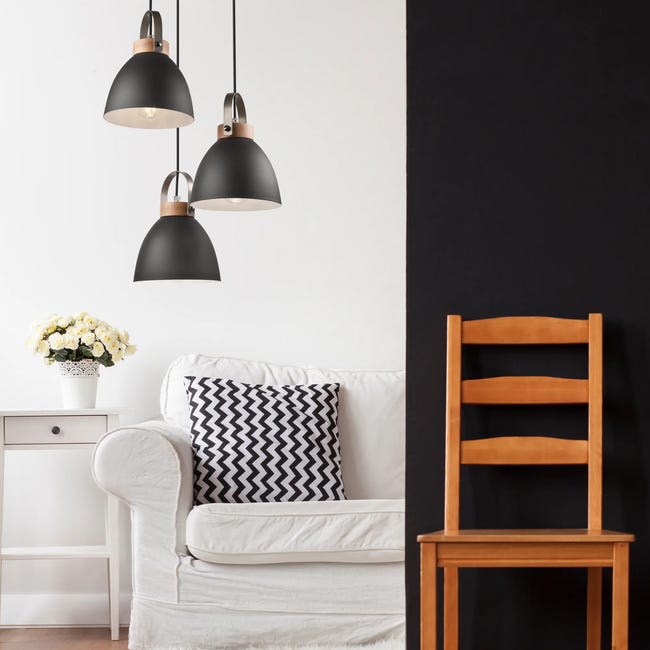 Lampa wisząca Danielle czarna 3 x E27 Lamkur