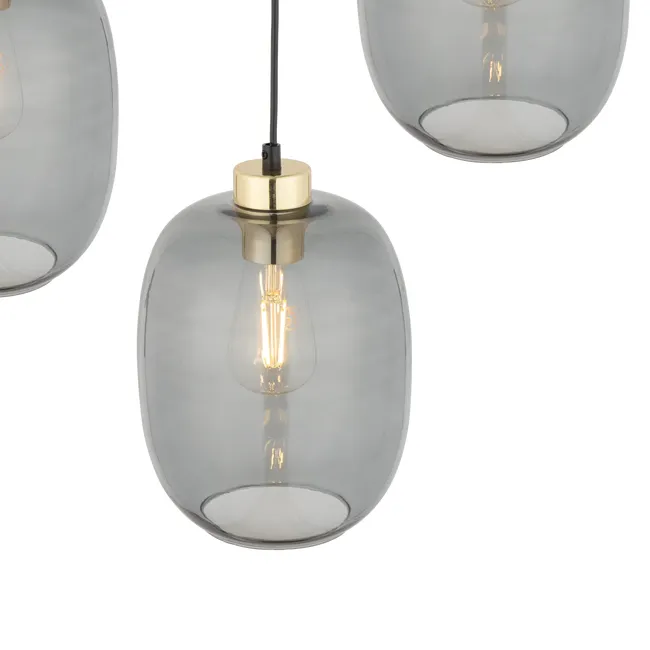 Lampa wisząca Delta szara 3 x E27 Tk Lighting