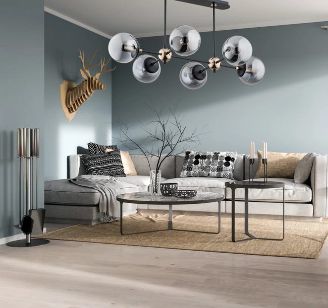 Lampa wisząca Denar srebrna 6 x E14 Alfa