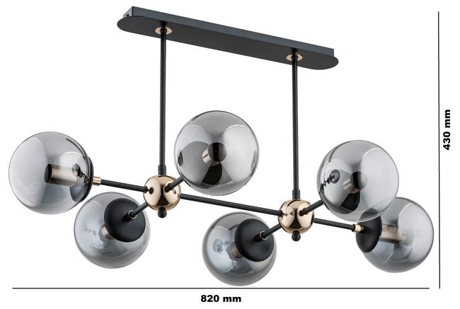 Lampa wisząca Denar srebrna 6 x E14 Alfa