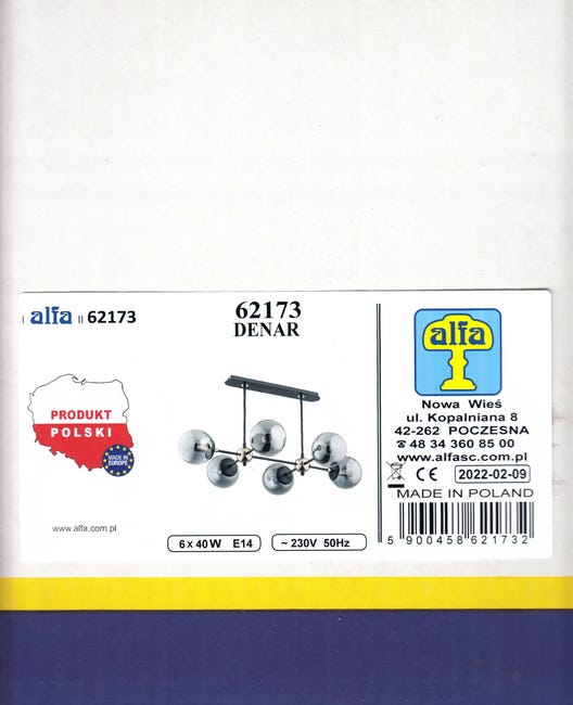 Lampa wisząca Denar srebrna 6 x E14 Alfa