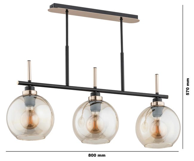 Lampa wisząca Dolfi złota 3 x E27 Alfa