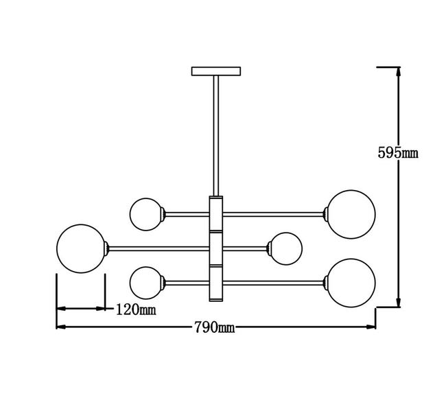 Lampa wisząca Dorado czarna 6 x G9 Light Prestige