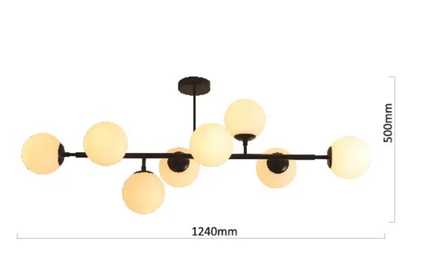 Lampa wisząca Dorado czarna 8 x E14 Light Prestige