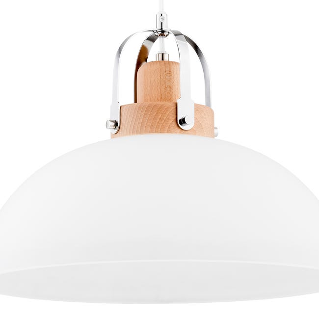 Lampa wisząca Eclat biało-srebrna E27 Alfa