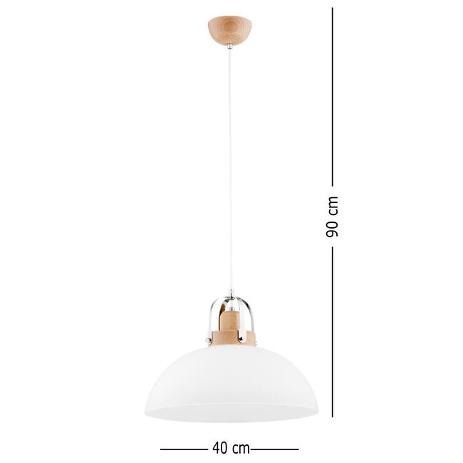Lampa wisząca Eclat biało-srebrna E27 Alfa