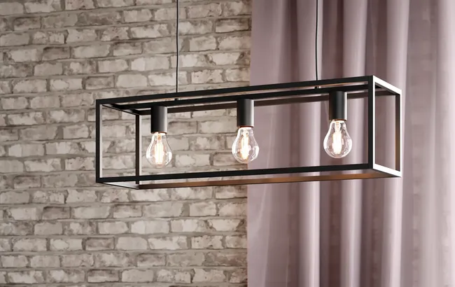 Lampa wisząca Eldrick czarna 3 x E27 Inspire
