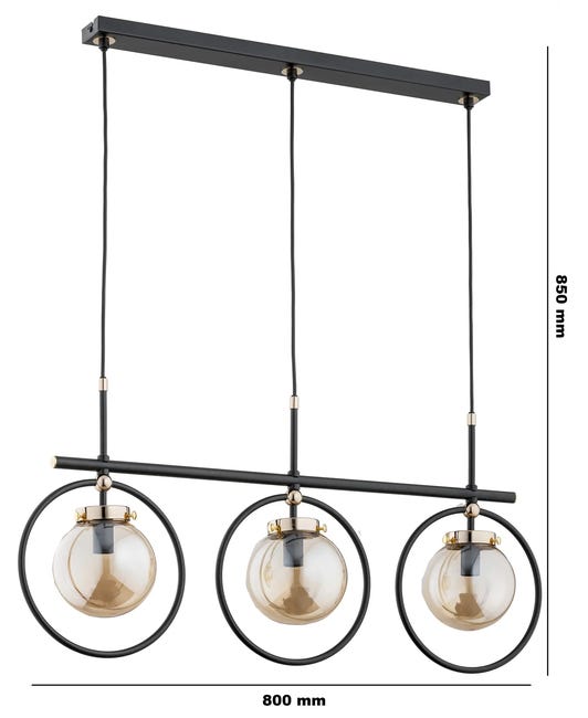 Lampa wisząca Emiko czarno-złota E14 Alfa
