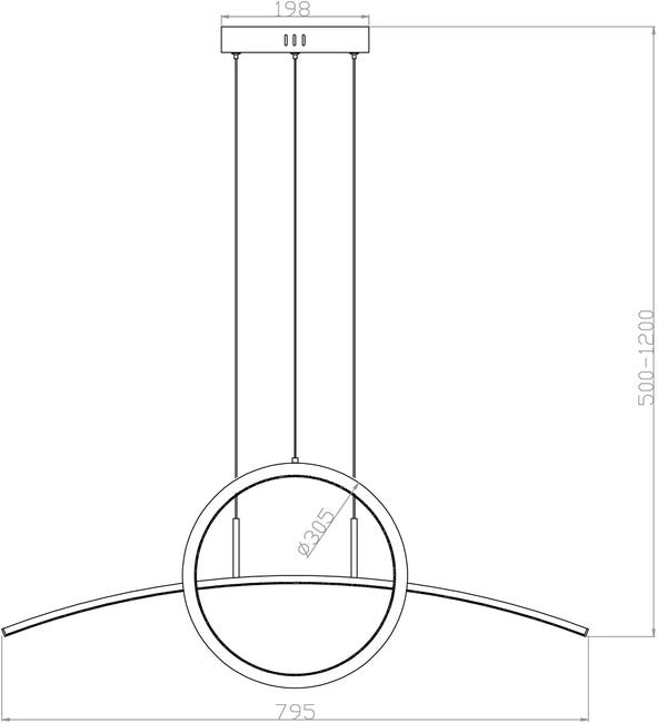 Lampa wisząca Evora czarna LED Reality