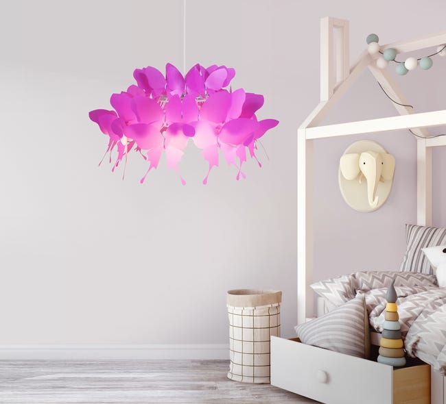 Lampa wisząca Farfalla różowa E27 Light Prestige