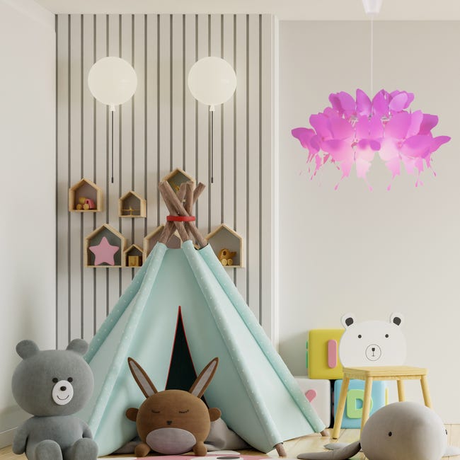 Lampa wisząca Farfalla różowa E27 Light Prestige