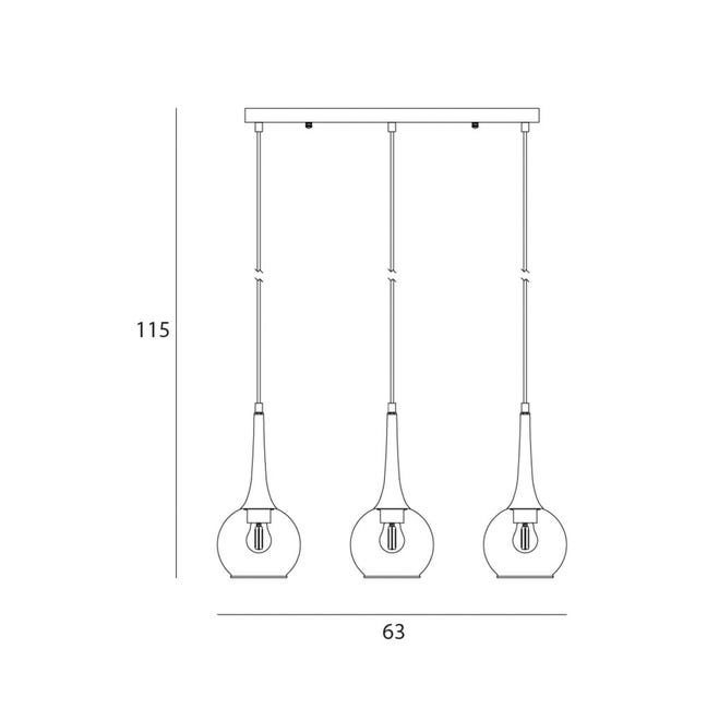 Lampa wisząca Favera 3 x E27 Italux