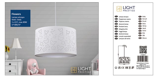 Lampa wisząca Flowers biała E27 Light Prestige