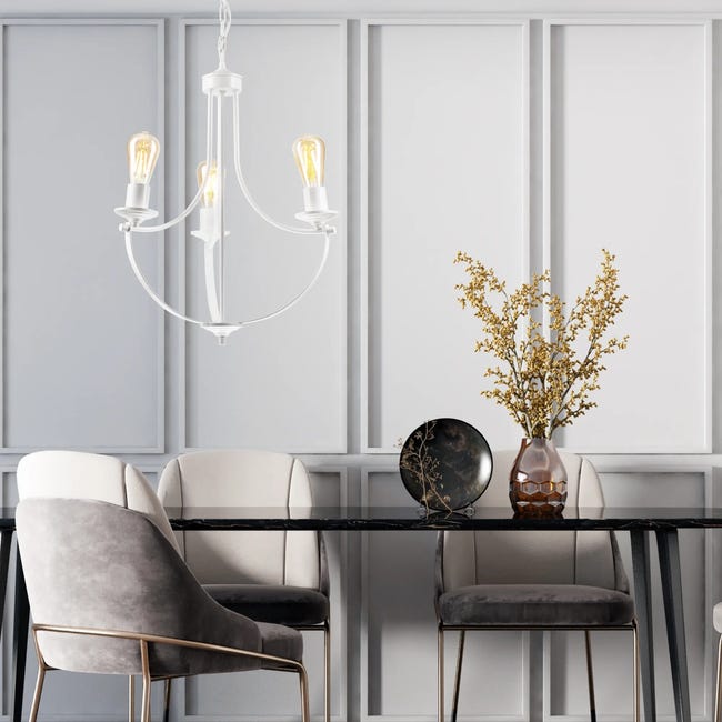 Lampa wisząca Gina biała 3 x E27 Lamkur