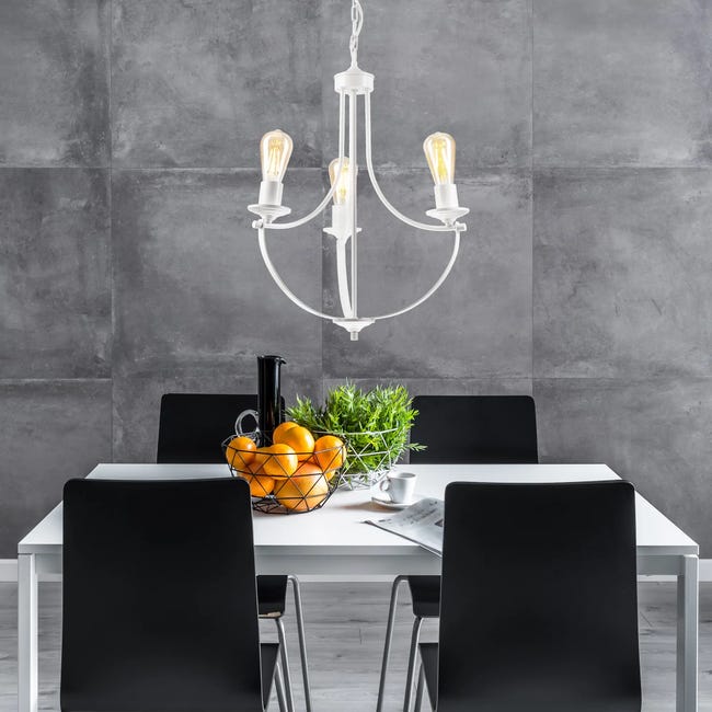 Lampa wisząca Gina biała 3 x E27 Lamkur