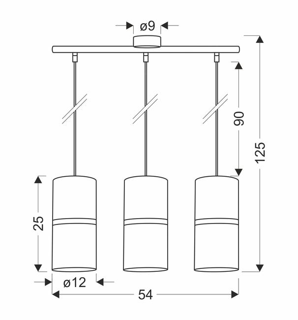 Lampa wisząca Gina czarna 3 x E27 Candellux